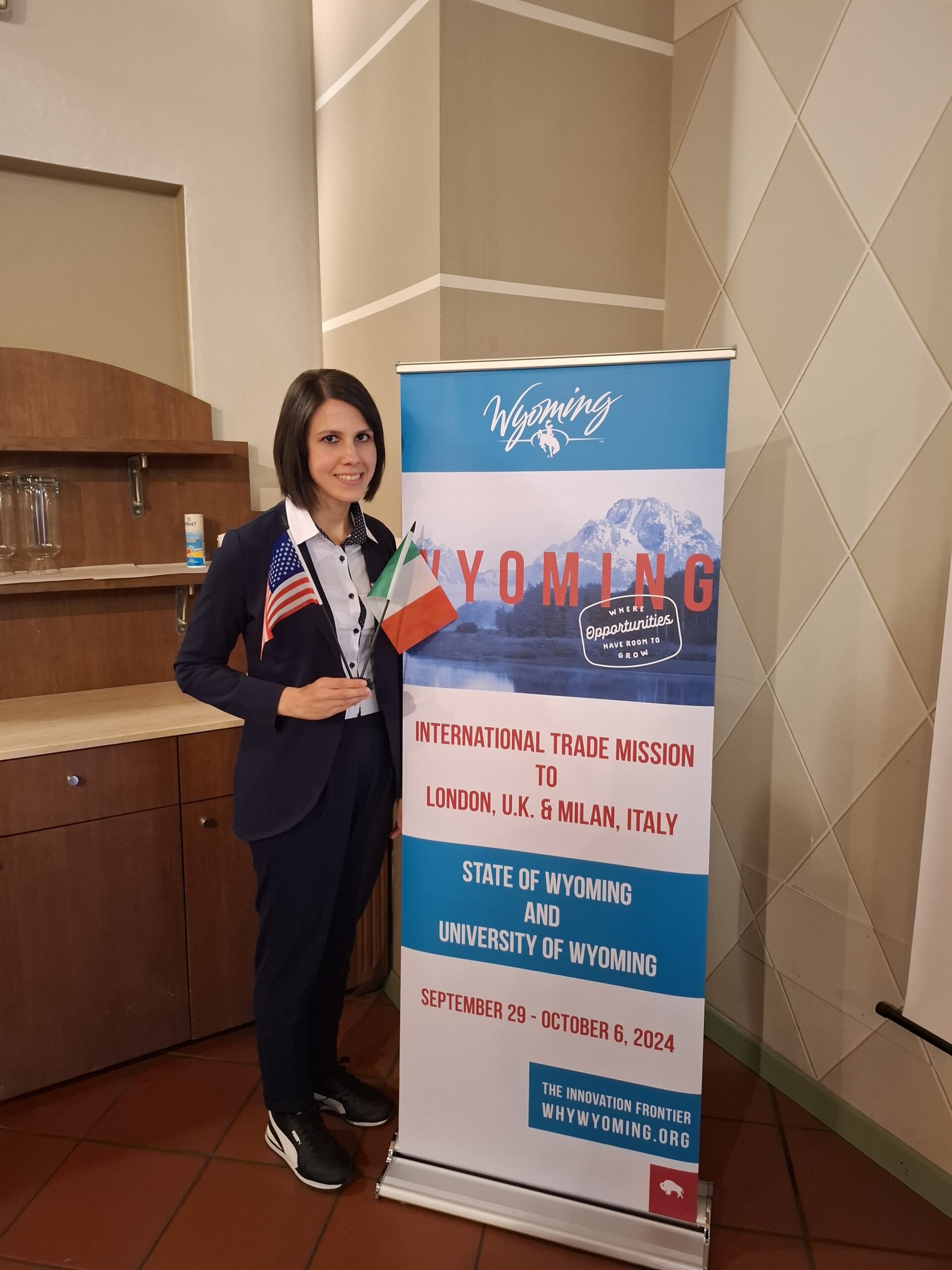 Eleonora Monoscalco, interprete inglese italiano a Milano e in Lombardia per la missione commerciale dello Stato americano del Wyoming