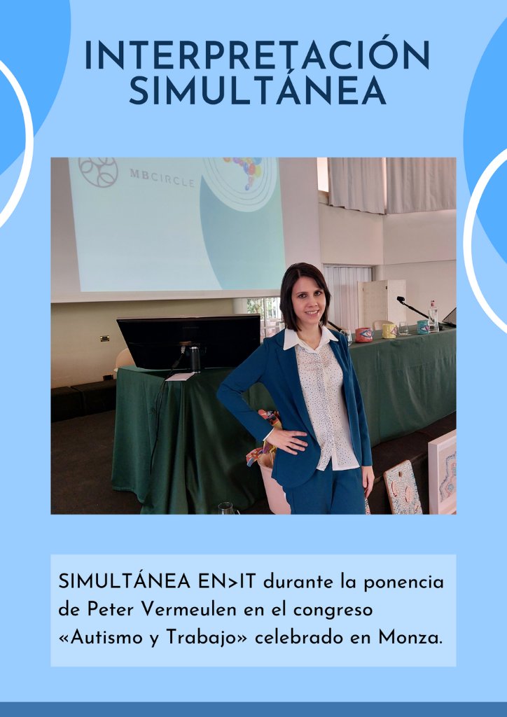 Eleonora Monoscalco, intérprete de italiano en Roma mientras realiza una traducción simultánea español-italiano para Visit Quito y el alcalde de Quito