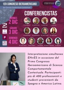 Eleonora Monoscalco, intérprete inglés-español de todas las ediciones del Congreso Iberoamericano de Ciencia Conductual Contextual organizado anualmente por Contacto Contextual.