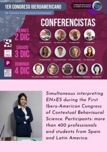 Eleonora Monoscalco, official translator and Spanish psychology interpreter of all Ibero-American Congresses of Contextual Behavioral Science organized by Contacto Contextual every year.