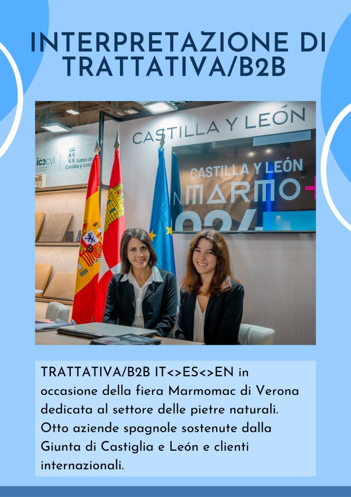 Eleonora Monoscalco, interprete italiano spagnolo a Veronafiere per un interpretariato di trattativa B2B per la regione spagnola Castilla y León