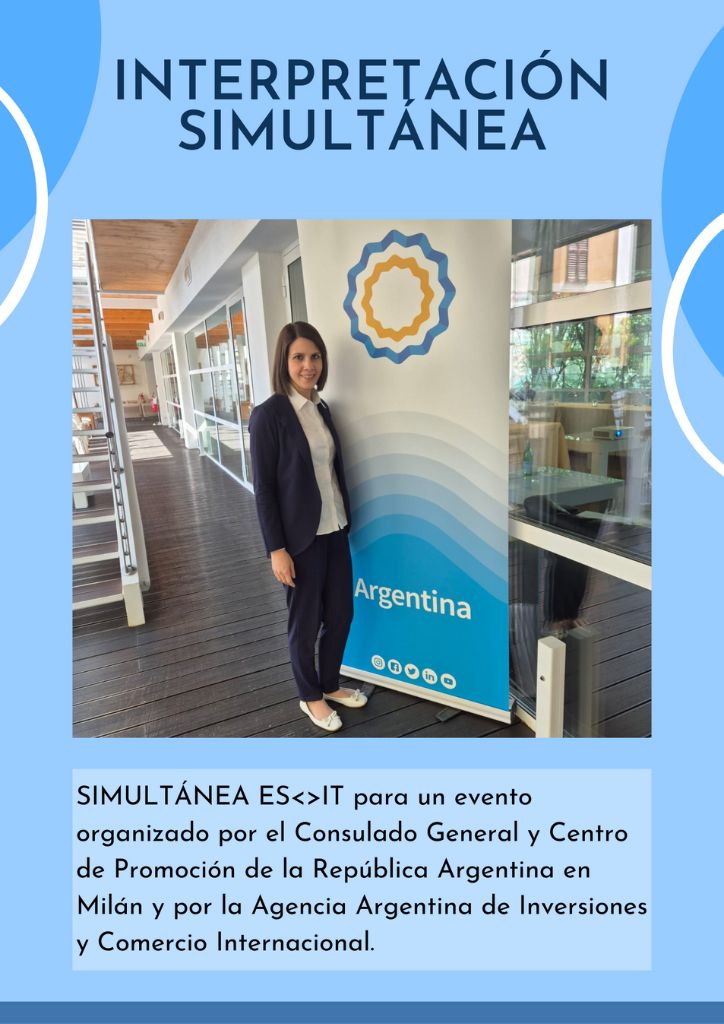 Intérprete español italiano Argentina en Milán