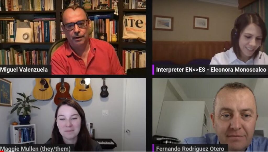 Interpretariato consecutivo in spagnolo e da remoto durante un’intervista in occasione della presentazione di un libro a cura dell’interprete di Milano Eleonora Monoscalco